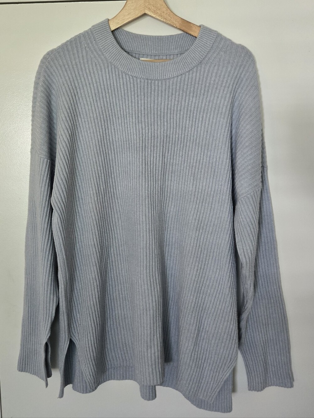 NWT Abercrombie Soft A&F Oversized Ribbed Pale Blue Sweater Size Large